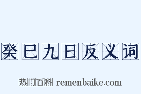 癸巳九日反义词是什么意思的图片